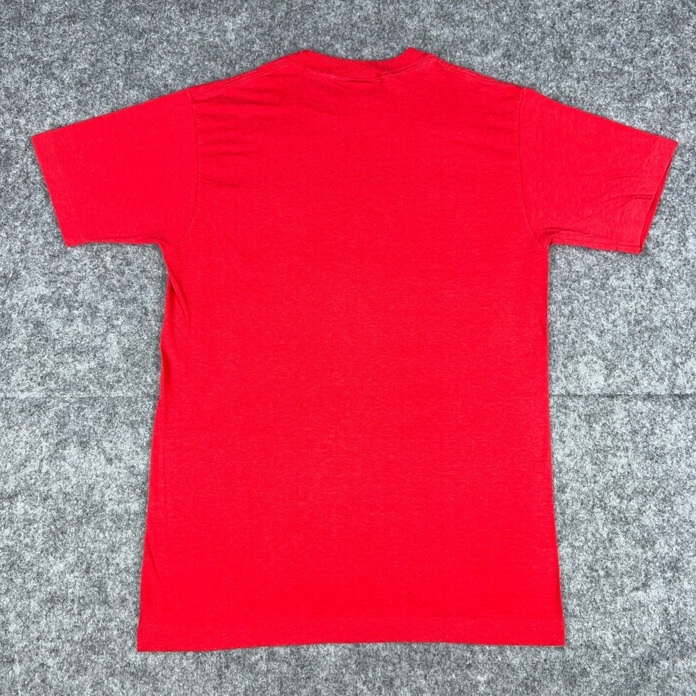 VTG PUMA Shirt Mens Medium Red Sportswear Logo Single Stitch 80s Tee USA‎ Made - Picture 7 of 10